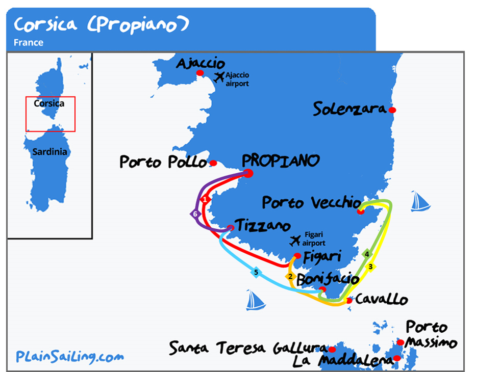 Corsica - 6 day sailing itinerary